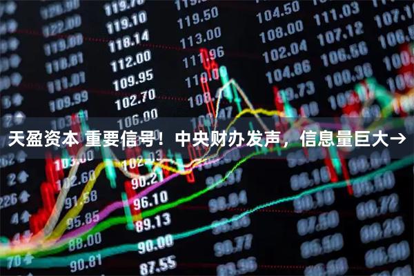 天盈资本 重要信号！中央财办发声，信息量巨大→